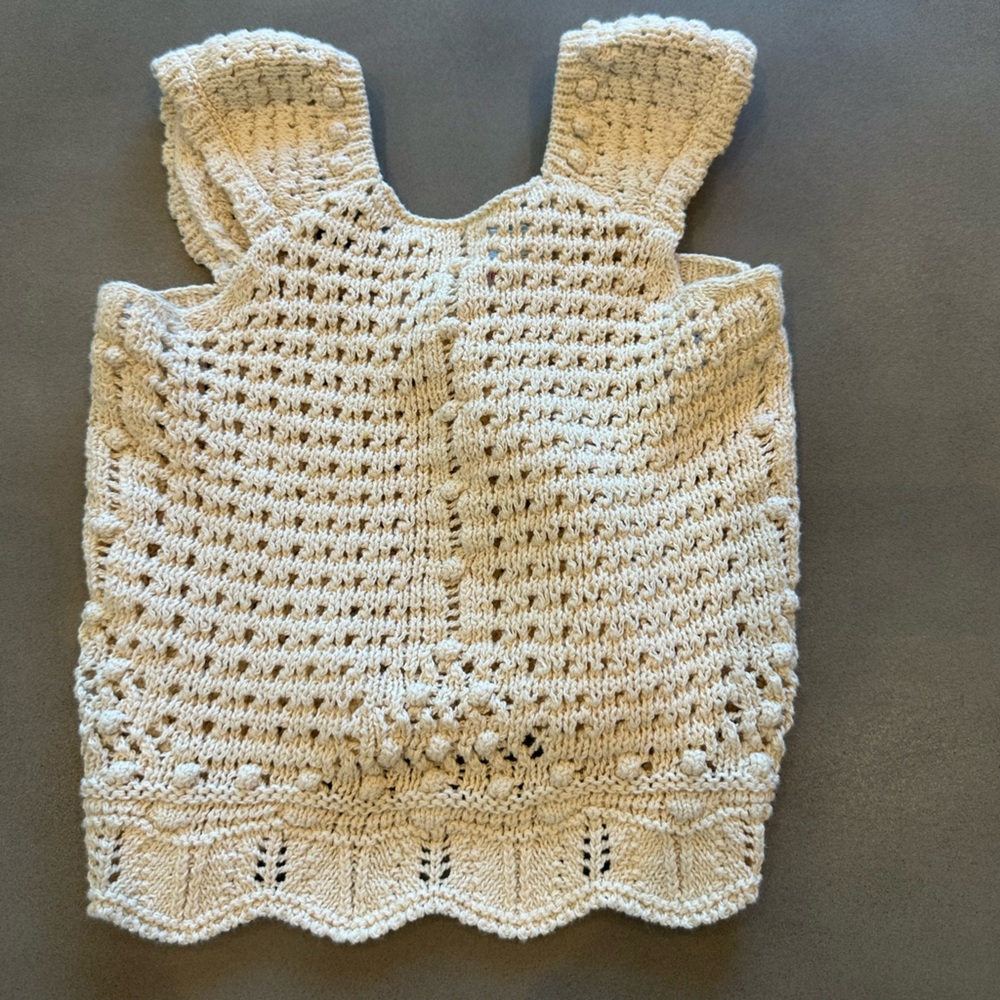 Zara Ivory Crochet Knit Top
